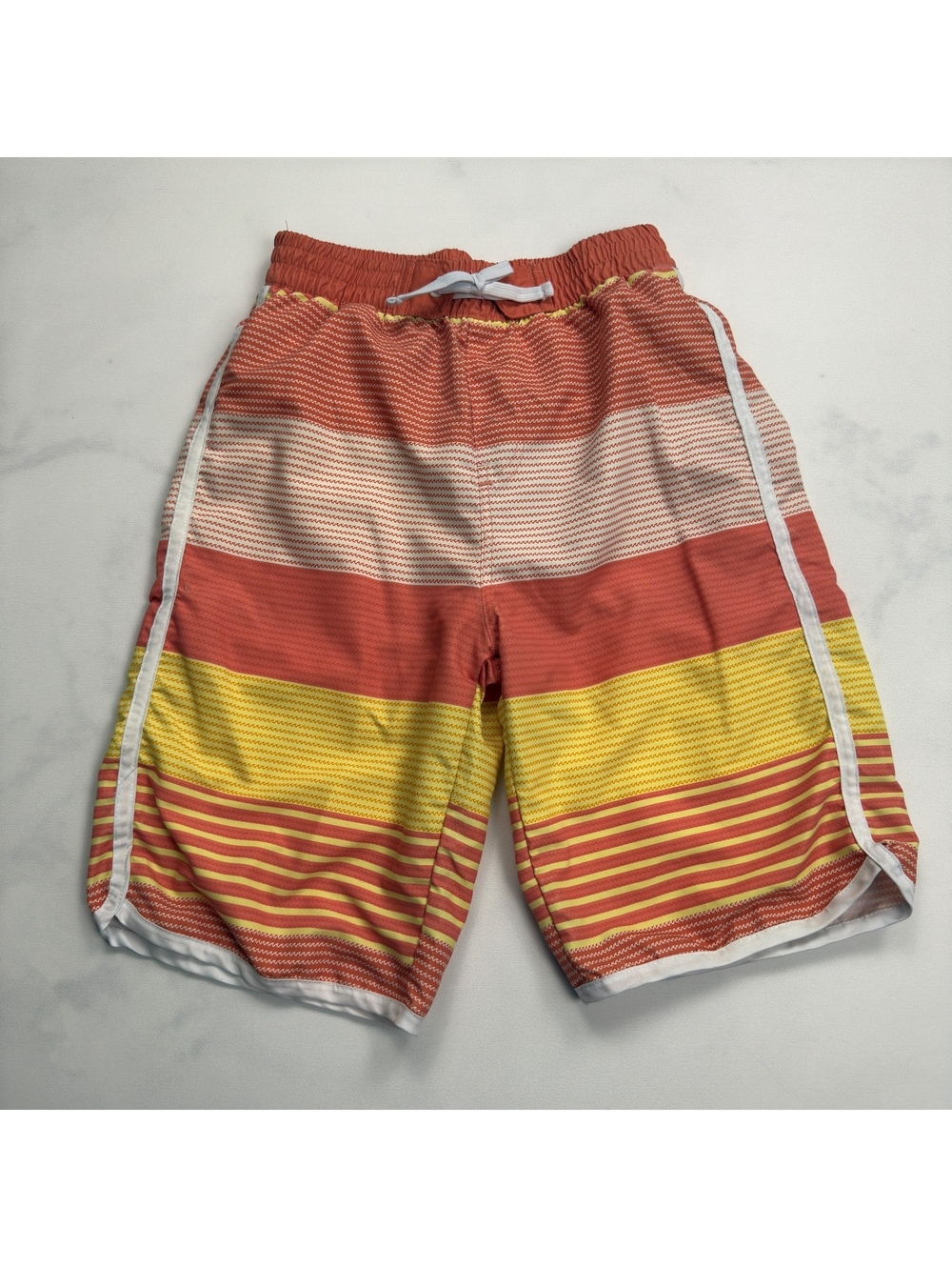 kidpik Striped Swim Trunks Elastic Waistband - Boys Size 14